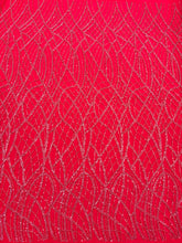 Dantela Couture Rosie cu Model Liniar, cu Margele si Paiete