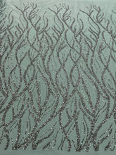 Dantela Couture Poros Zöld Gyöngyökkel és Flitterekkel