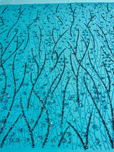 Kupon 1,4 m - Türkiz Csipke Haute Couture