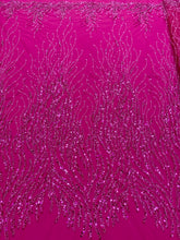 Dantela Couture Fucsia gyöngyökkel és flitterekkel, szálakkal