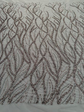 Dantela Couture Gri Antracit cu Siraguri, Margele si Paiete