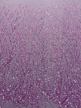 Dantela Couture Pudra cu Siraguri, cu Margele si Paiete