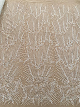 Dantela Couture Ivory geometriai mintával, gyöngyökkel és flitterekkel