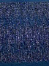 Dantela Couture Bleumarin cu Model Liniar, cu Margele si Paiete