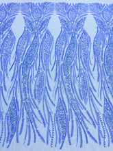 Dantela Couture Égkék gyöngyökkel, gyöngyökkel és flitterekkel