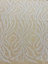 Dantela Couture Ivory cu Perle, Margele si Paiete