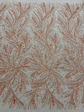 Dantela Couture Auriu Rose cu Siraguri, cu Margele si Paiete