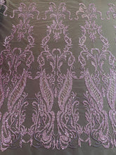 Dantela Couture Pudra cu Model Geometric, cu Margele si Paiete