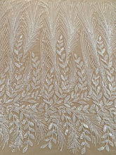 Dantela Couture Ivory virágmintás, gyöngyökkel, gyöngyökkel és flitterekkel