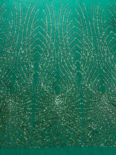 Dantela Couture Smaragdzöld Panellel, Gyöngyökkel és Flitterekkel