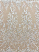 Dantela Couture Ivory cu Model Floral, cu Margele si Paiete