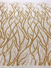 Arany Couture Csipke Gyöngyökkel és Flitterekkel