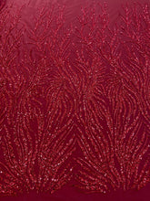 Dantela Couture Bordeaux gyöngyökkel, gyöngysorokkal és flitterekkel