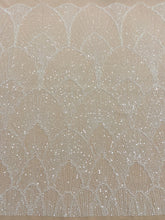 Dantela Couture Ivory cu Model Geometric, cu Perle, Margele si Paiete