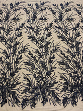 Dantela Couture Neagra cu Model Floral, Perle, Margele si Paiete