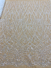 Dantela Couture Diamond Model Geometric, cu Margele si Paiete