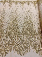 Arany Couture Csipke Gyöngyökkel és Flitterekkel