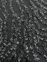 Csipke Couture Antracit Szürke Gyöngyökkel, Gyöngyökkel és Flitterekkel