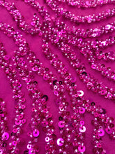 Dantela Couture Fucsia gyöngyökkel és flitterekkel, szálakkal