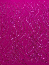 Dantela Couture Fucsia gyöngyökkel, gyöngyökkel és flitterekkel