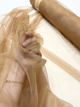 Tüll elasztikus sötét nude - 1,5 m szélesség