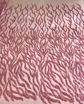 Rózsaszín Couture Csipke Gyöngyökkel és Flitterekkel