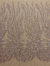 Csipke Couture Arany Rózsa panellel, gyöngyökkel, gyöngyökkel és flitterekkel