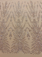 Dantela Couture Arany Rose Szimmetrikus Mintával, Gyöngyökkel és Flitterekkel