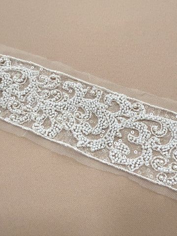 Brau Ivory cu Margele, Perle Si Paiete