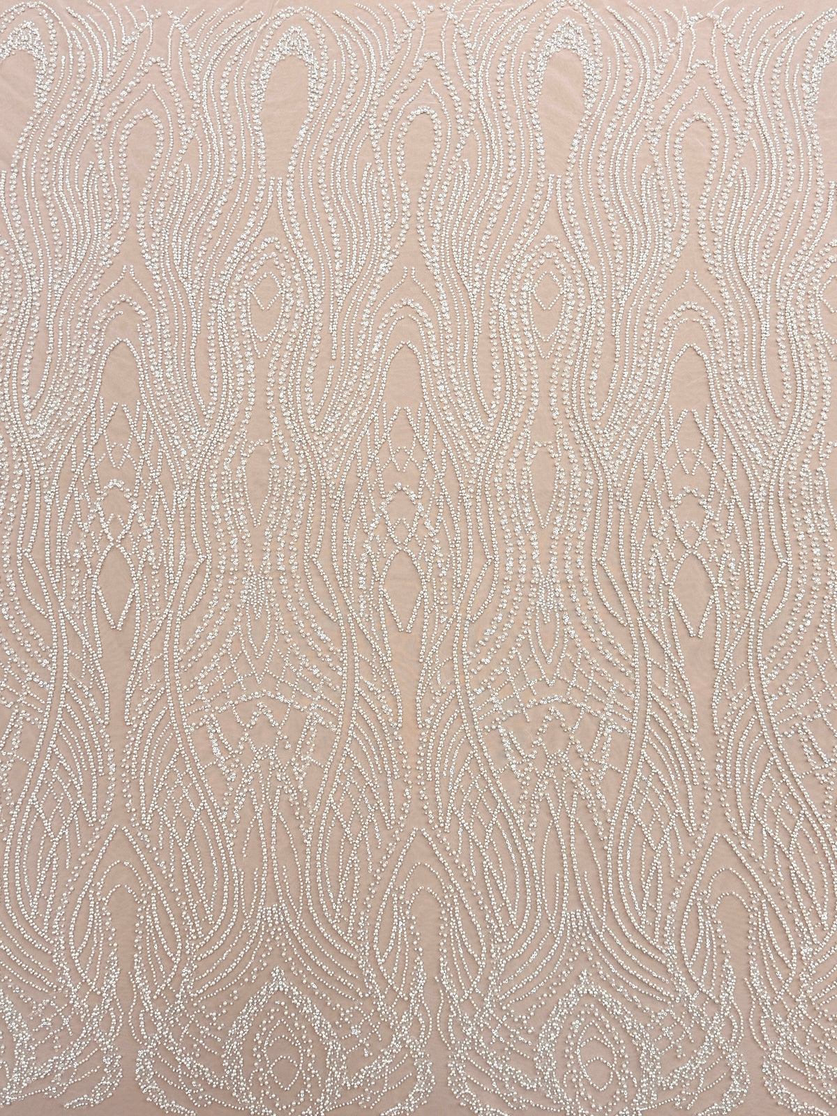 Dantela Couture Ivory cu Perle, Margele si Paiete