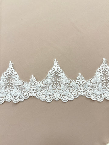 Dantela Bordura cu Perle, Margele si Paiete