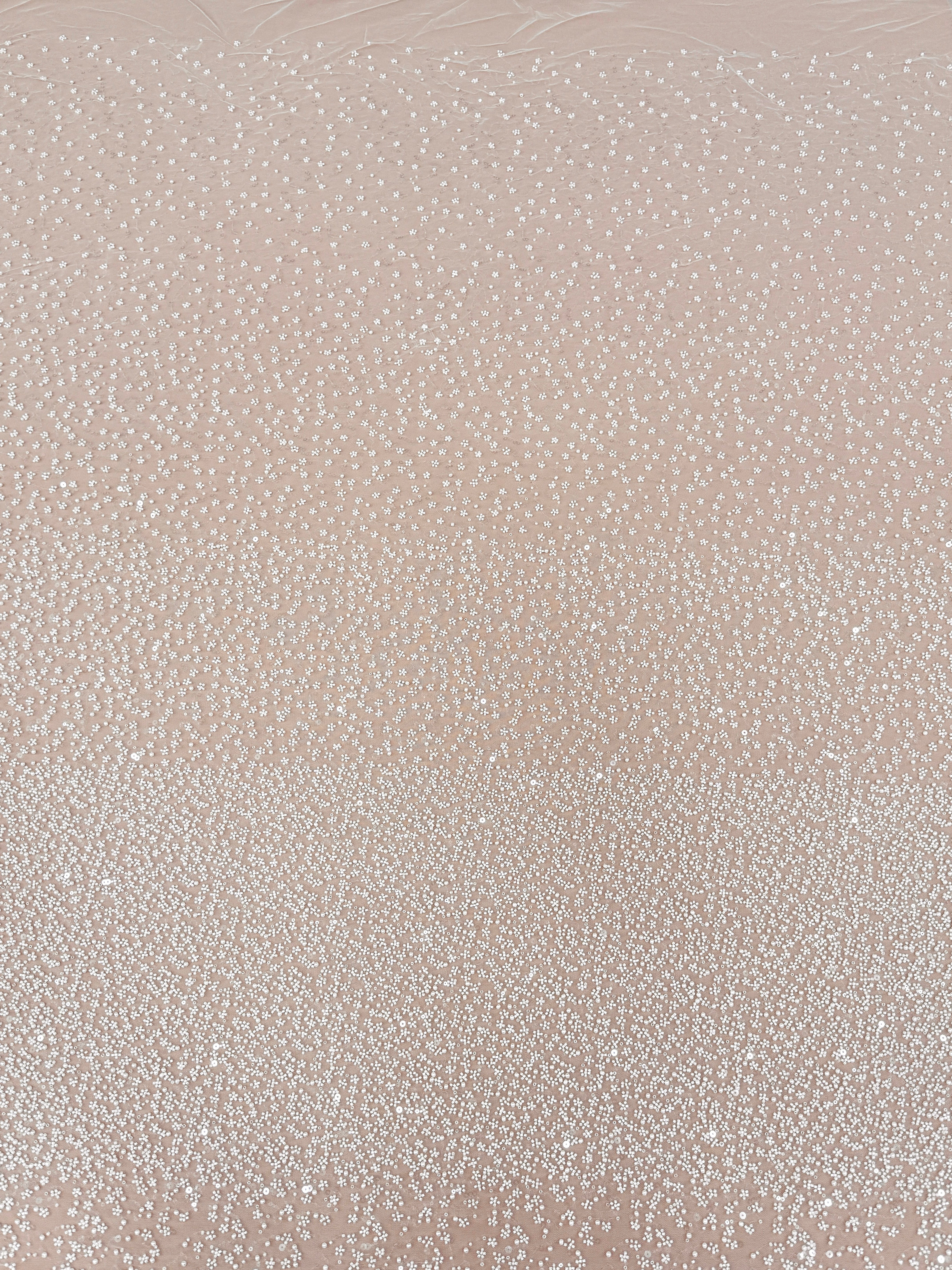 Dantela Couture Ivory in Degrade, cu Perle, Margele si Paiete