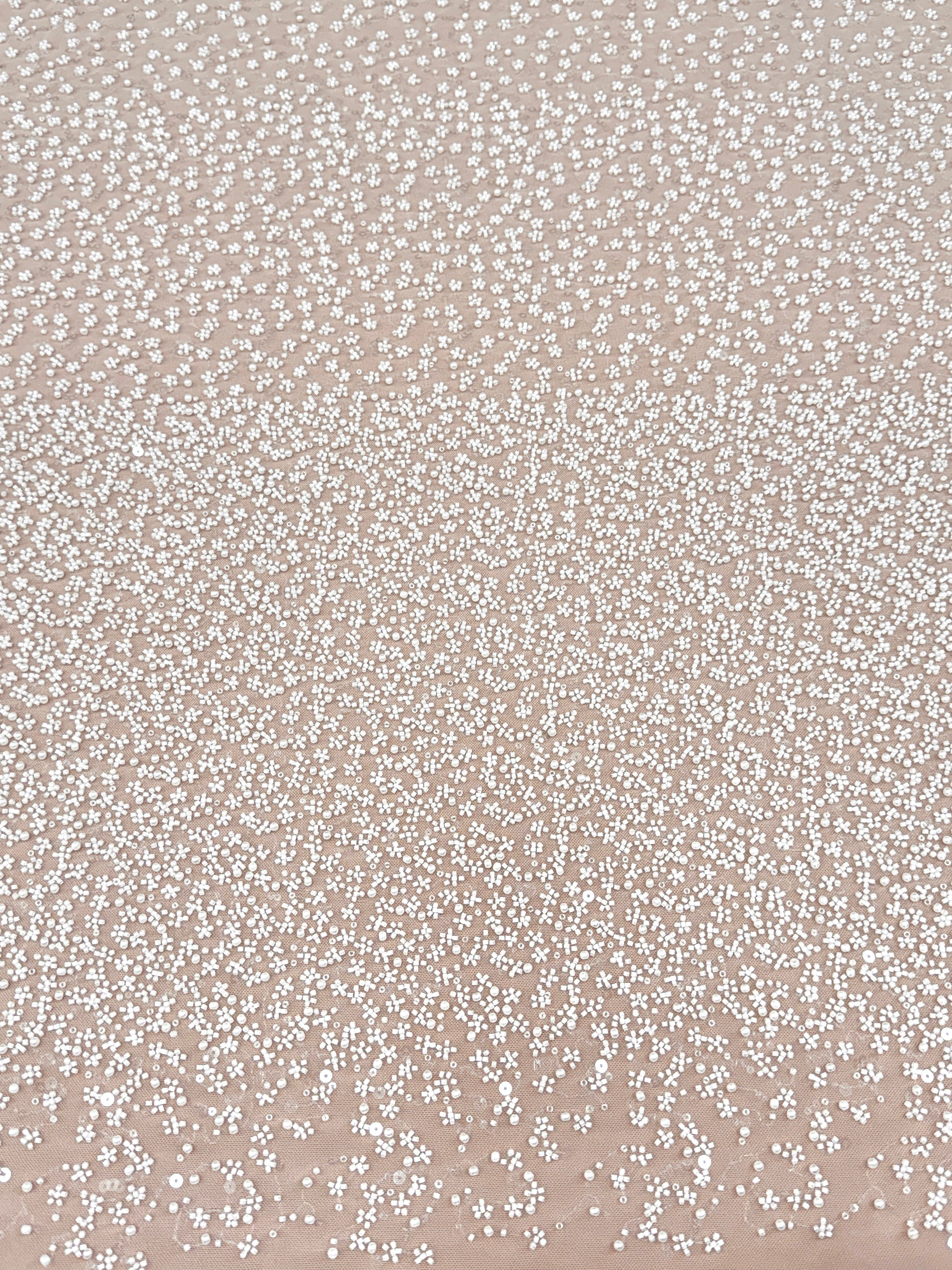 Dantela Couture Ivory in Degrade, cu Perle, Margele si Paiete