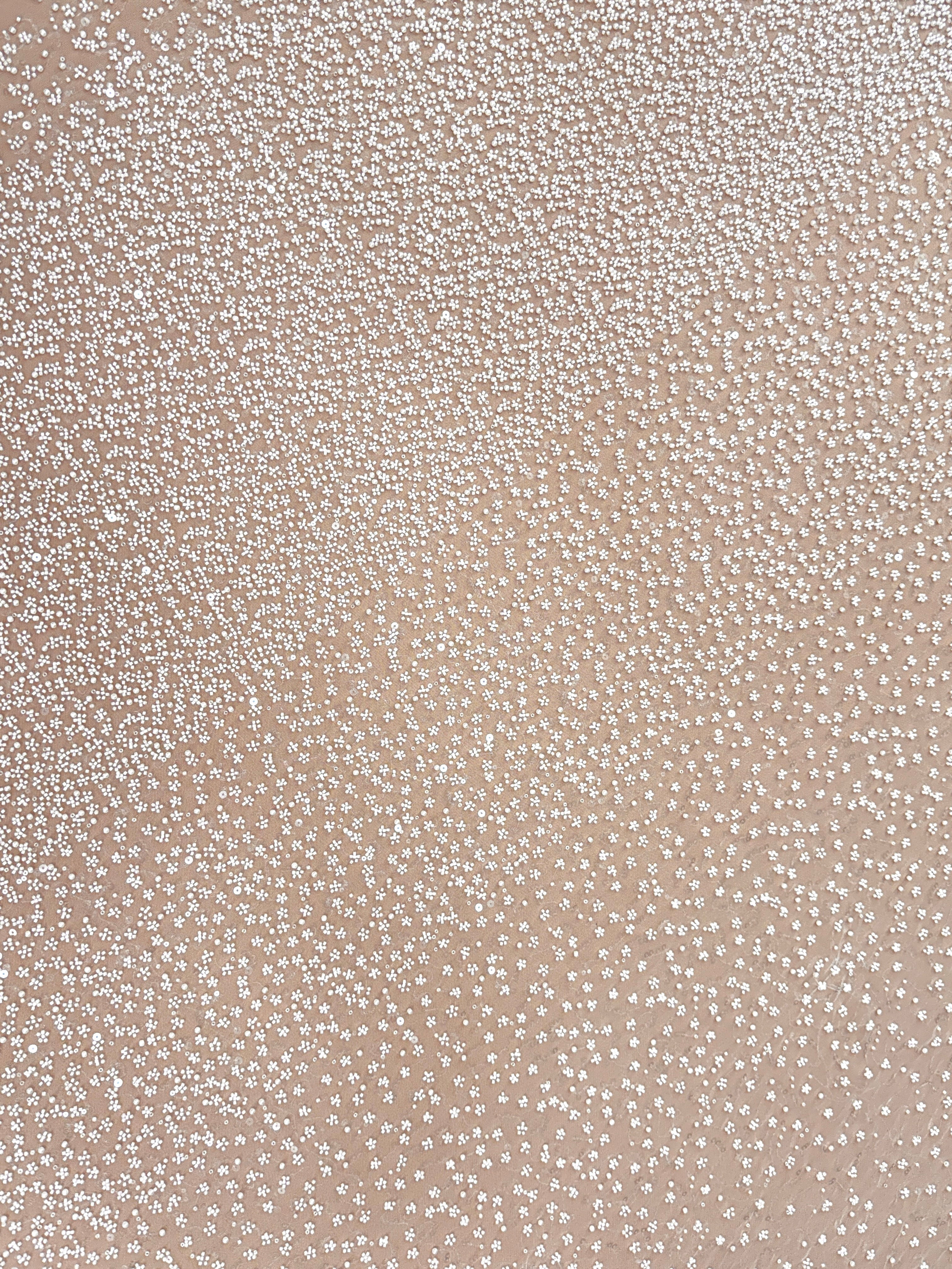 Dantela Couture Ivory in Degrade, cu Perle, Margele si Paiete