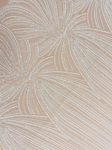 Dantela Couture Ivory cu Model Liniar, cu Margele si Paiete