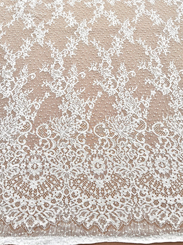Ivory Chantilly Lace with Pearls, Beads and Sequins - 3 m Coupon