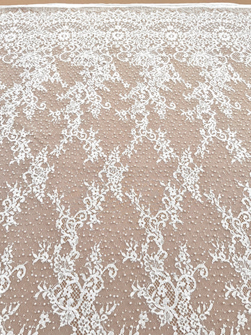 Ivory Chantilly Lace with Pearls, Beads and Sequins - 3 m Coupon