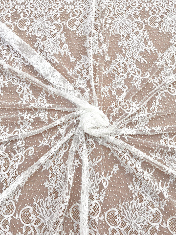 Ivory Chantilly Lace with Pearls, Beads and Sequins - 3 m Coupon