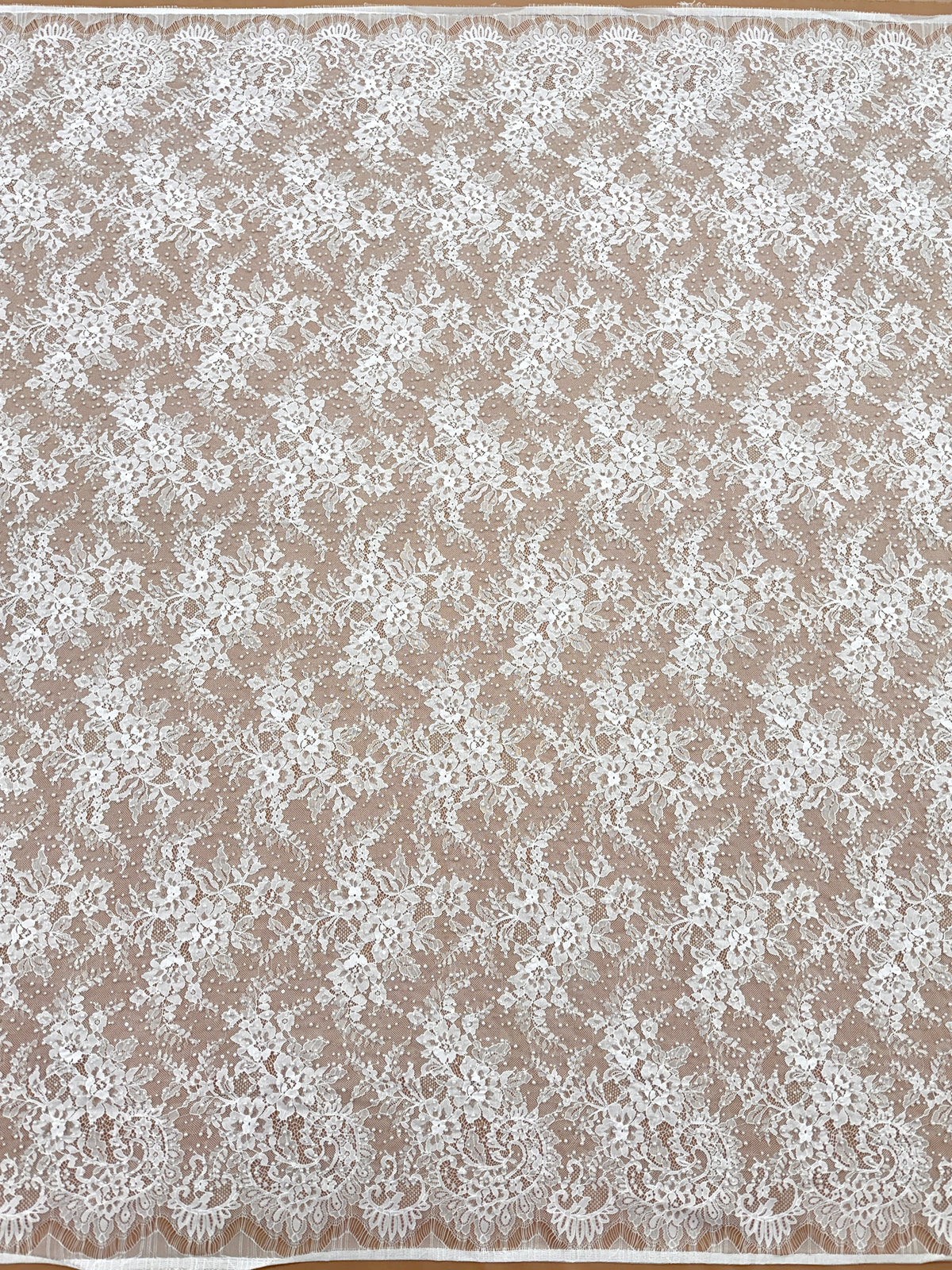 Ivory Chantilly Lace with Pearls, Beads and Sequins - 3 m Coupon