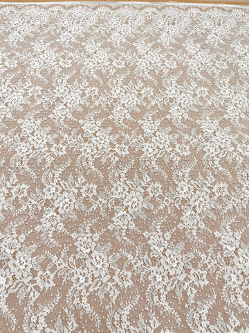 Ivory Chantilly Lace with Pearls, Beads and Sequins - 3 m Coupon