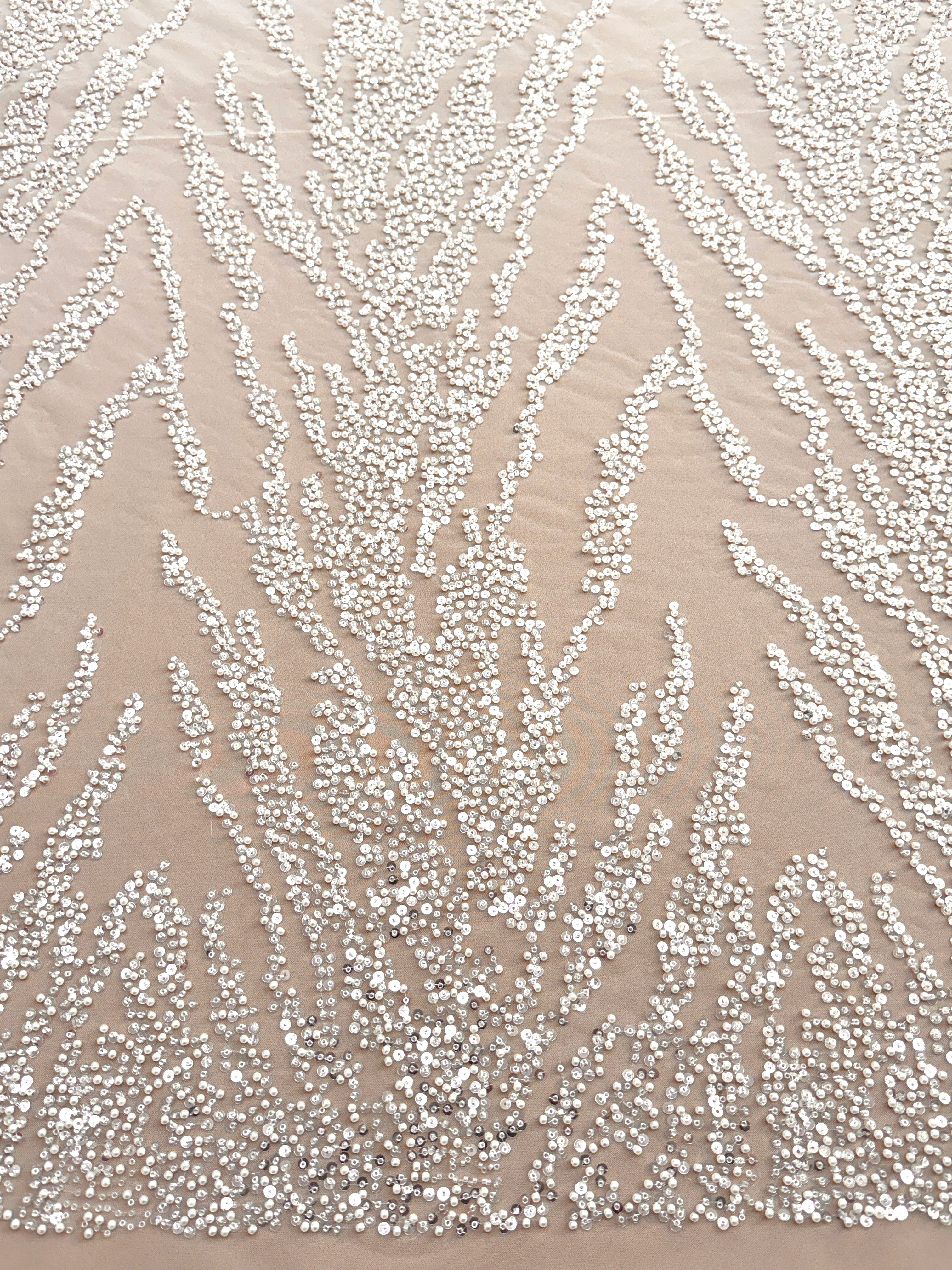 Dantela Couture Diamond cu Perle, Margele si Paiete