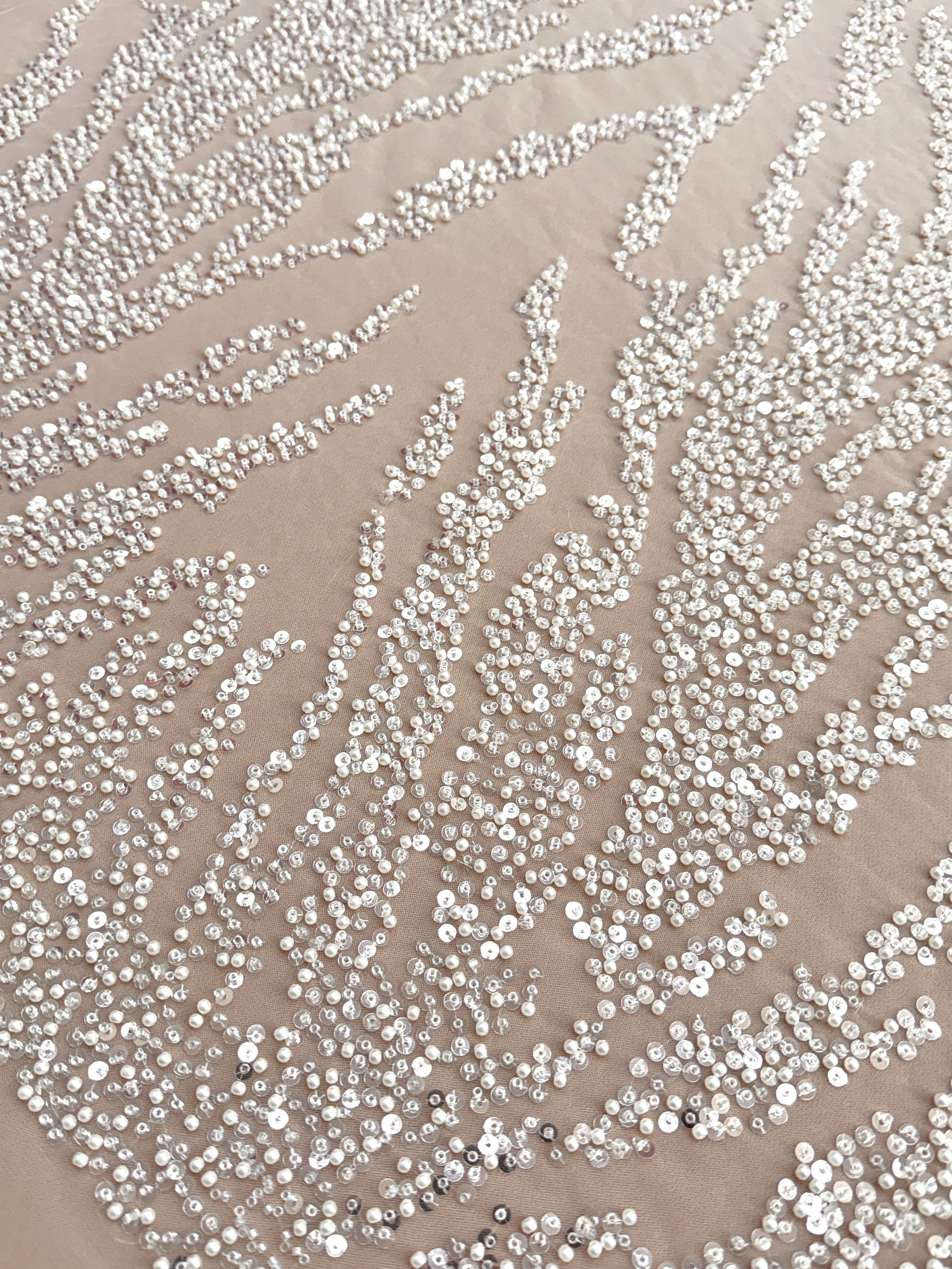 Dantela Couture Diamond cu Perle, Margele si Paiete