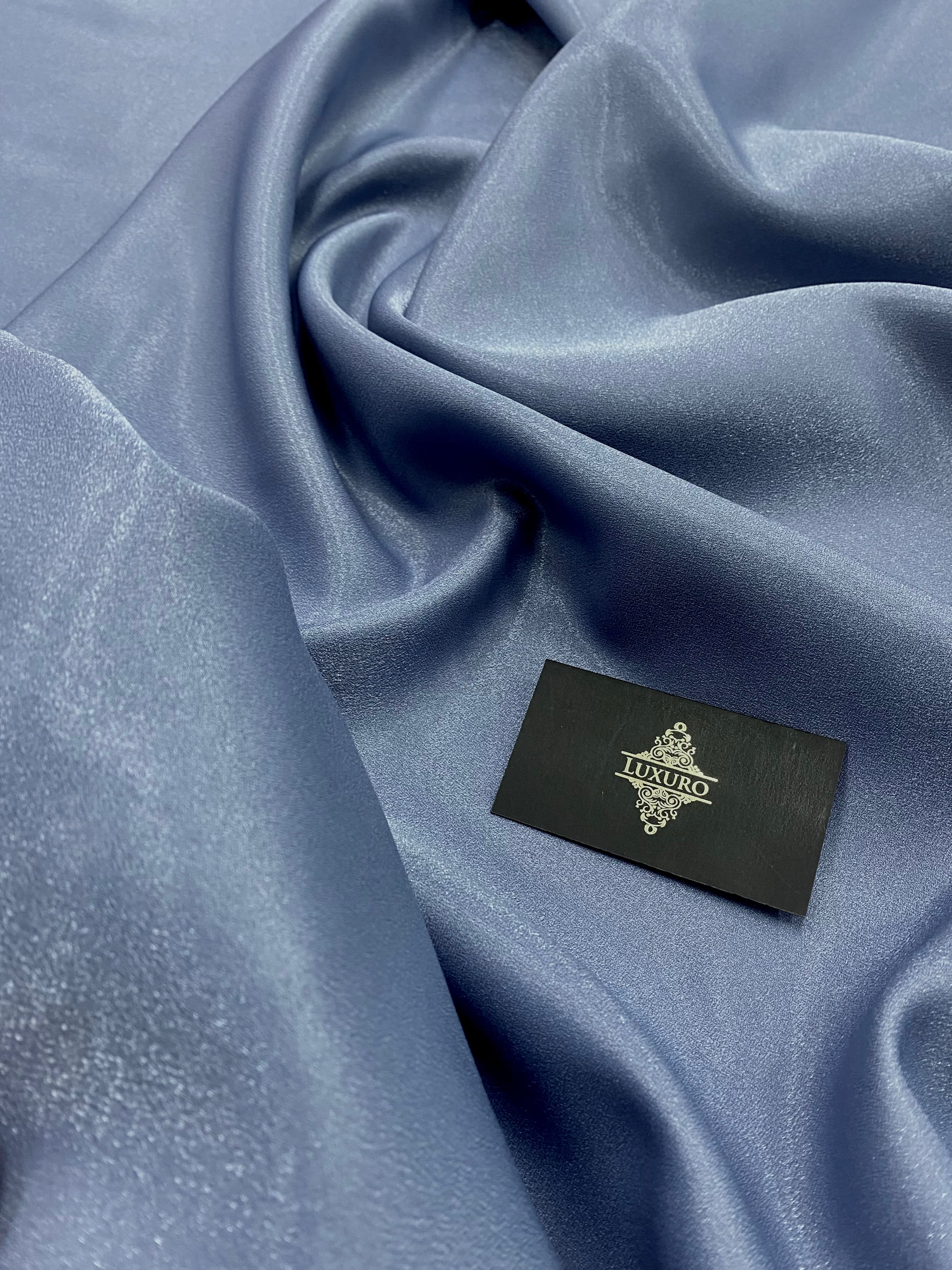 Tafta Fixa cu Sclipici Albastru Prafuit