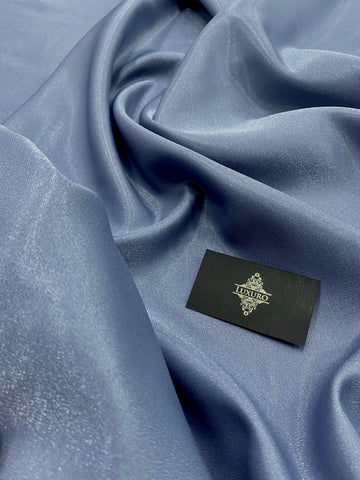 Tafta Fixa cu Sclipici Albastru Prafuit