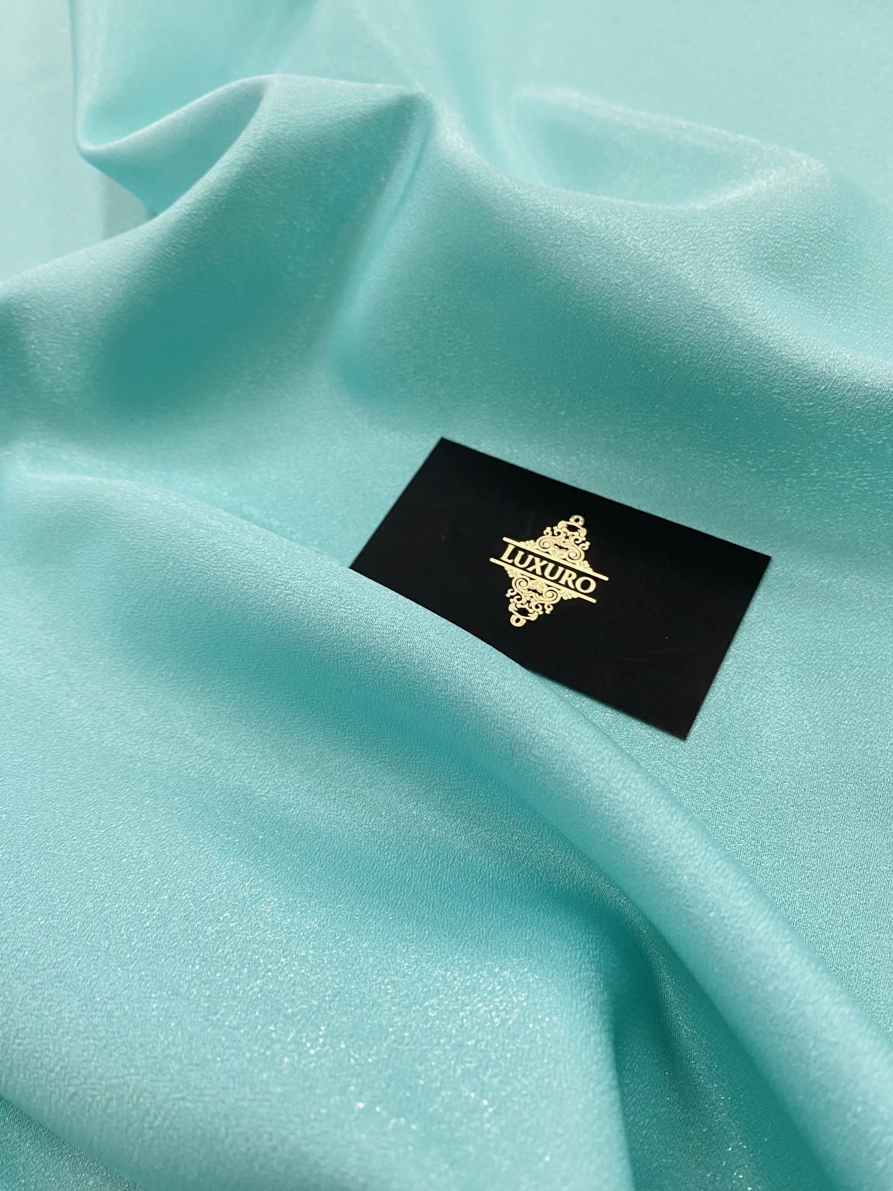 Turquoise Glitter Fixed Taffeta - 3 m Width