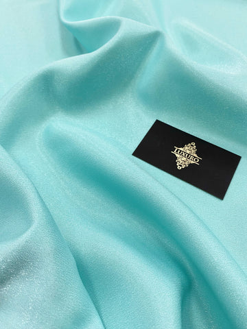 Turquoise Glitter Fixed Taffeta - 3 m Width