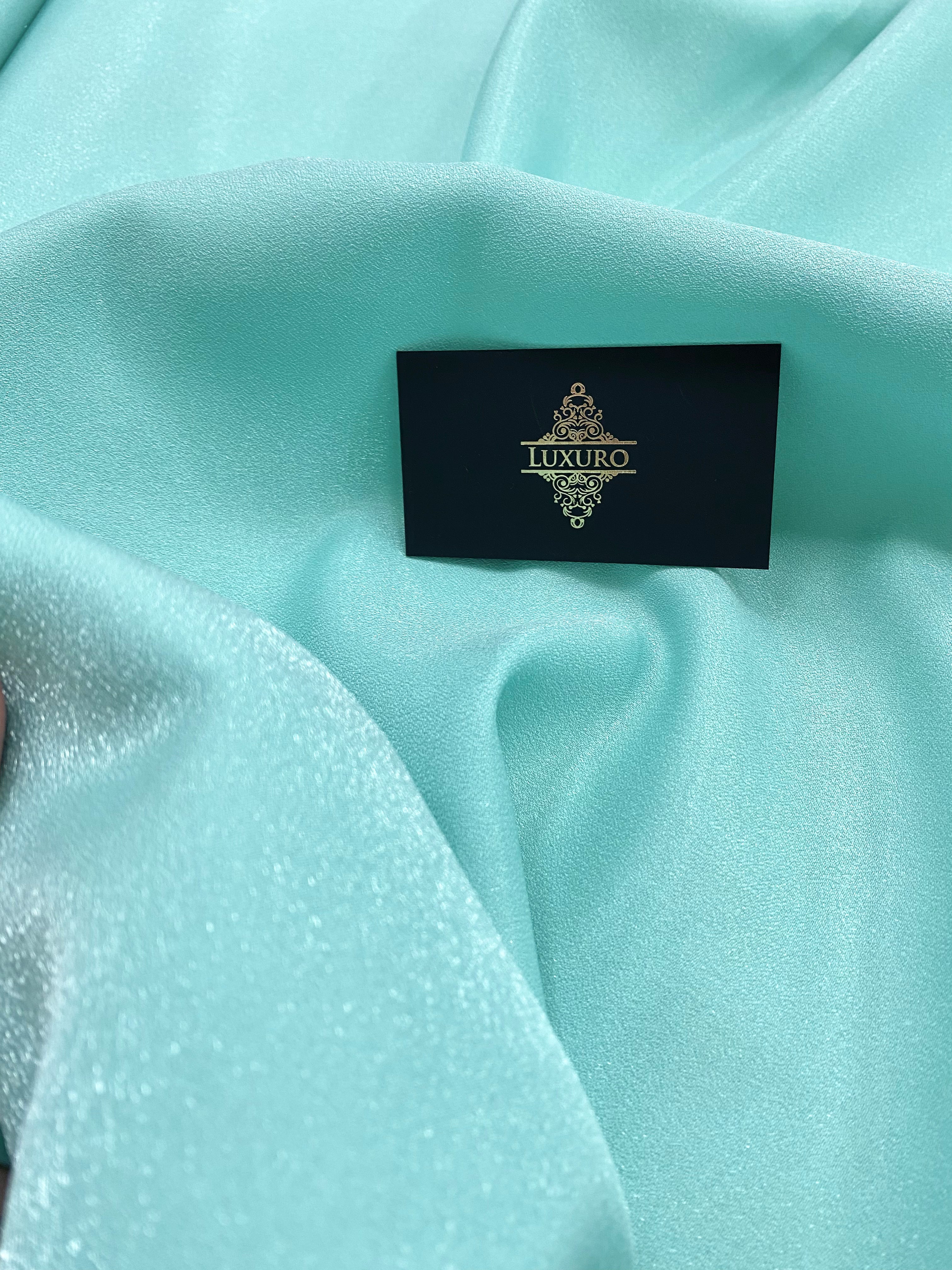 Turquoise Glitter Fixed Taffeta - 3 m Width