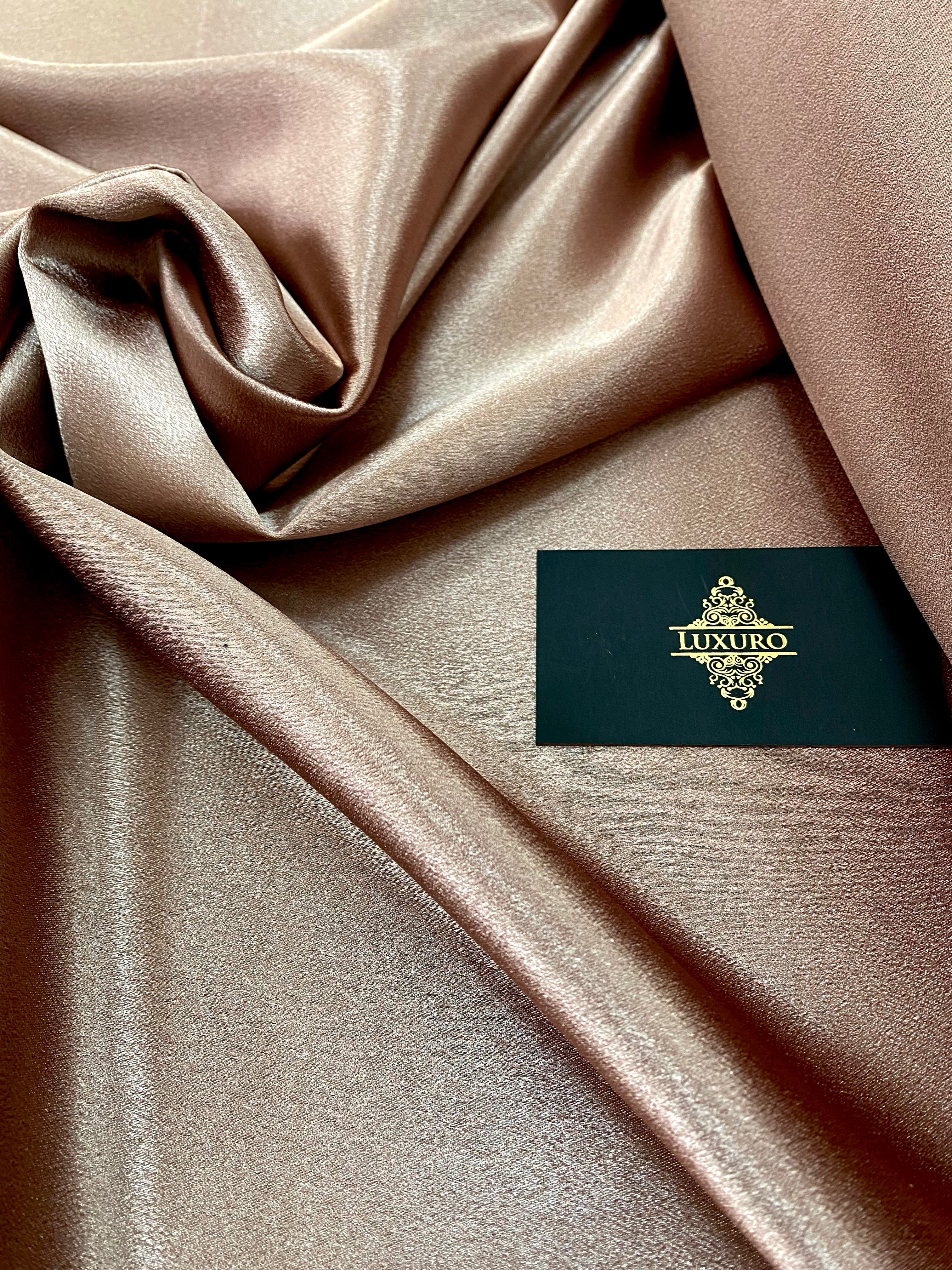 Elasztikus, fémes taft, kávébarna