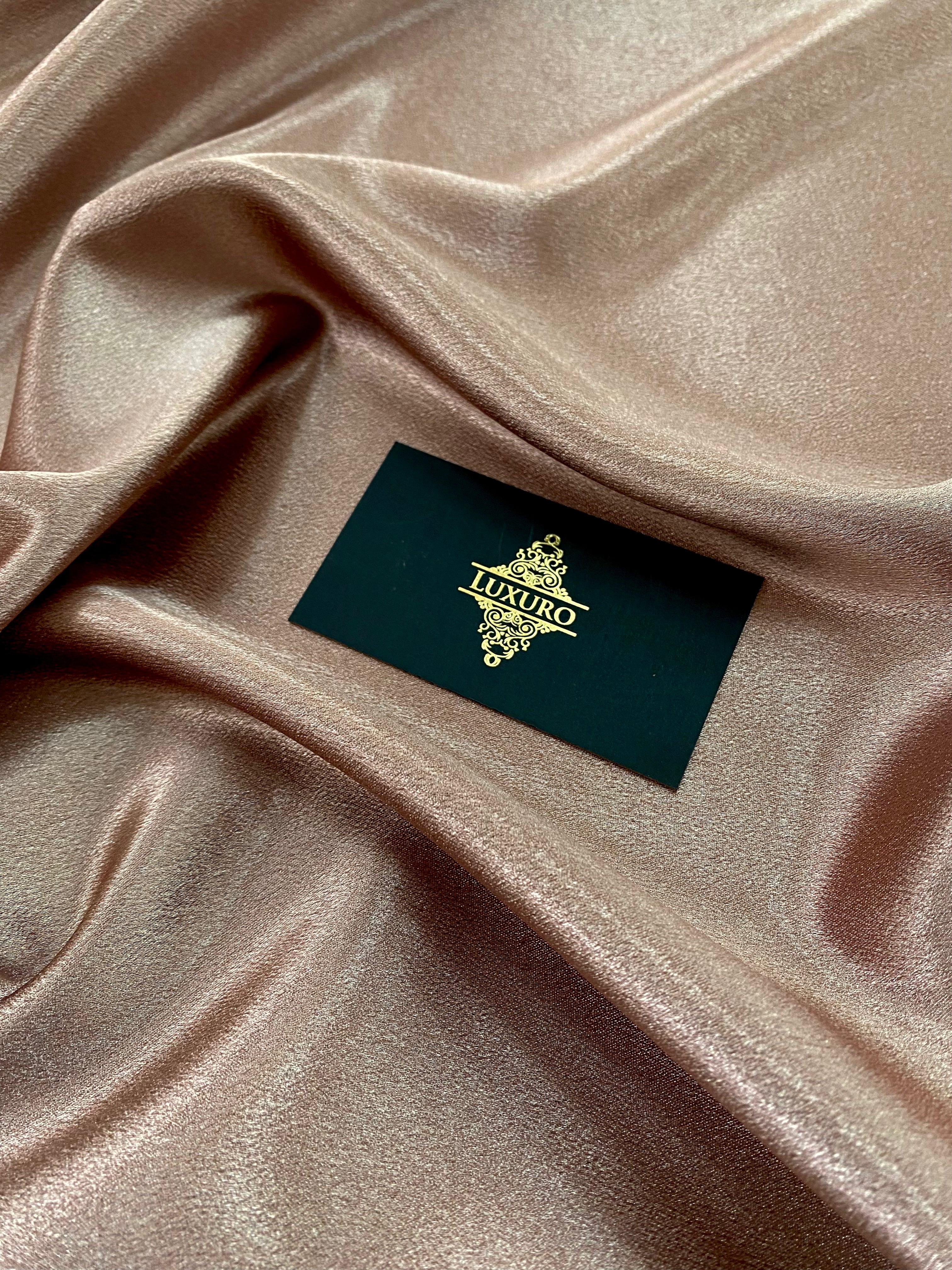 Elasztikus, fémes taft, kávébarna