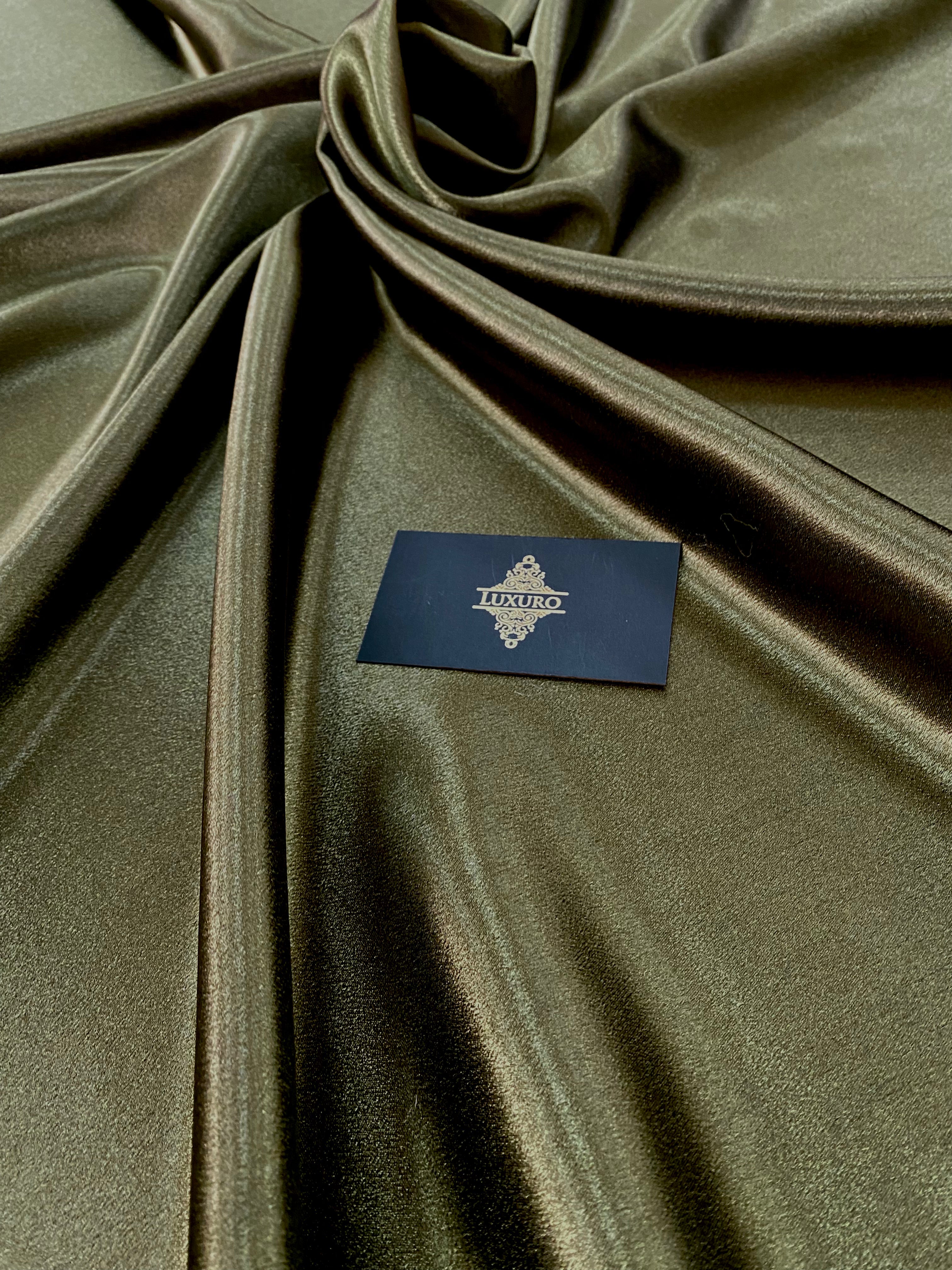 Tafta Elastica Metalizata Olive Inchis